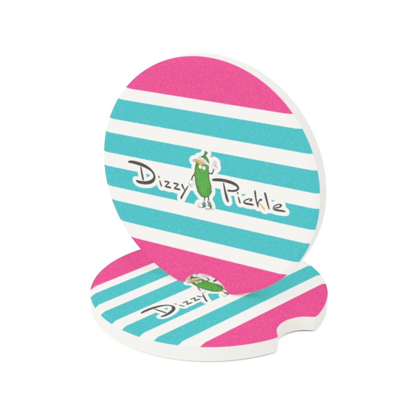 Dizzy Pickle I Love Pickleball Soapstone Car Coaster