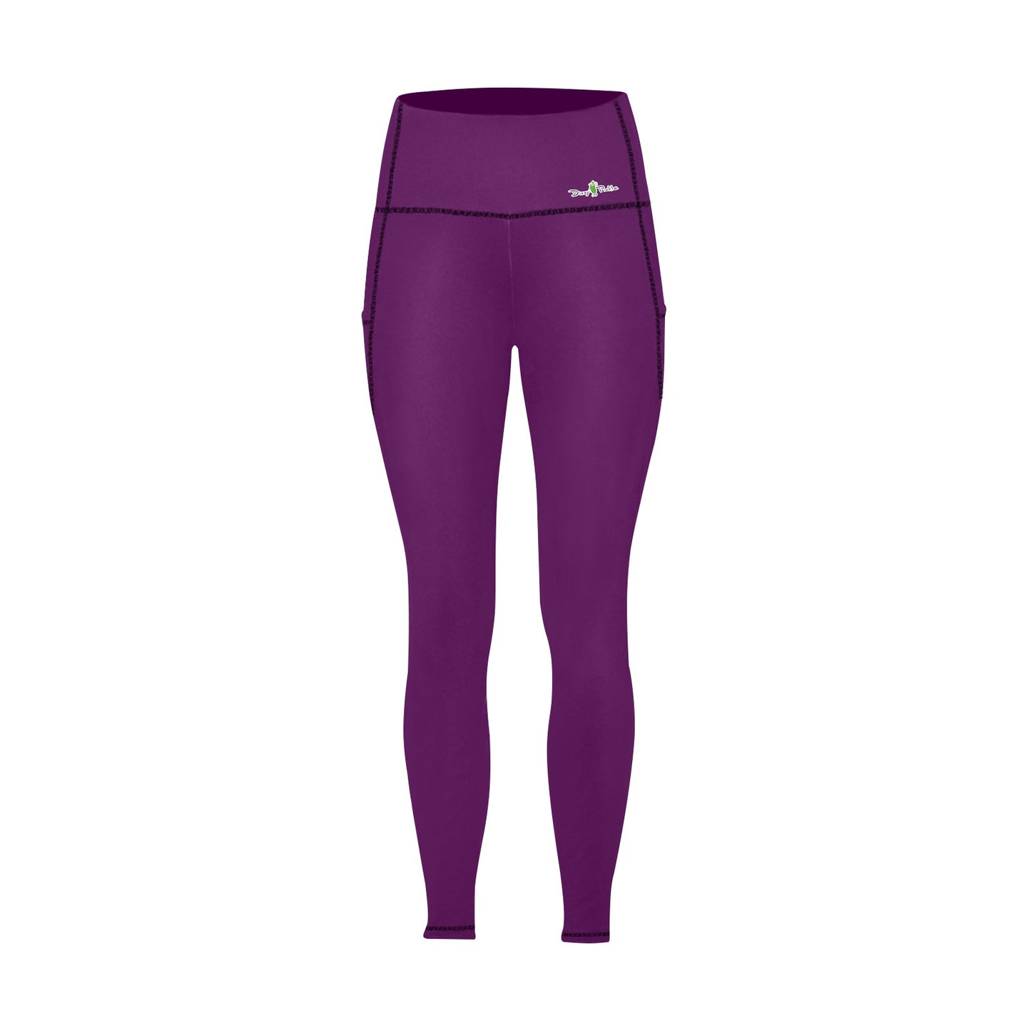 Dizzy Pickle DZY P Classic Royal Plum Women's Pickleball Performance Leggings (Ankle Length, High-Waisted, & Two Side Pockets)