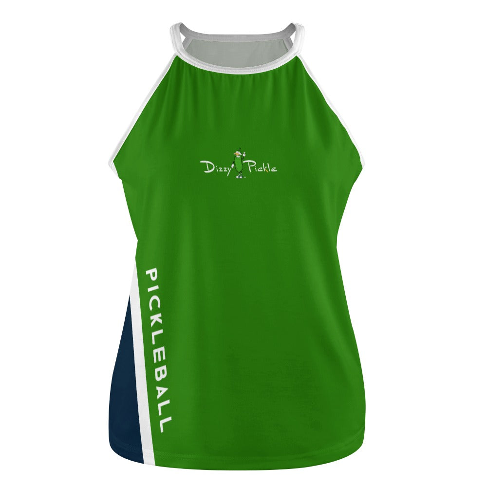 Dizzy Pickle Performance DS Women's Pickleball Sleeveless Crew Neck Vest Green Navy Blue