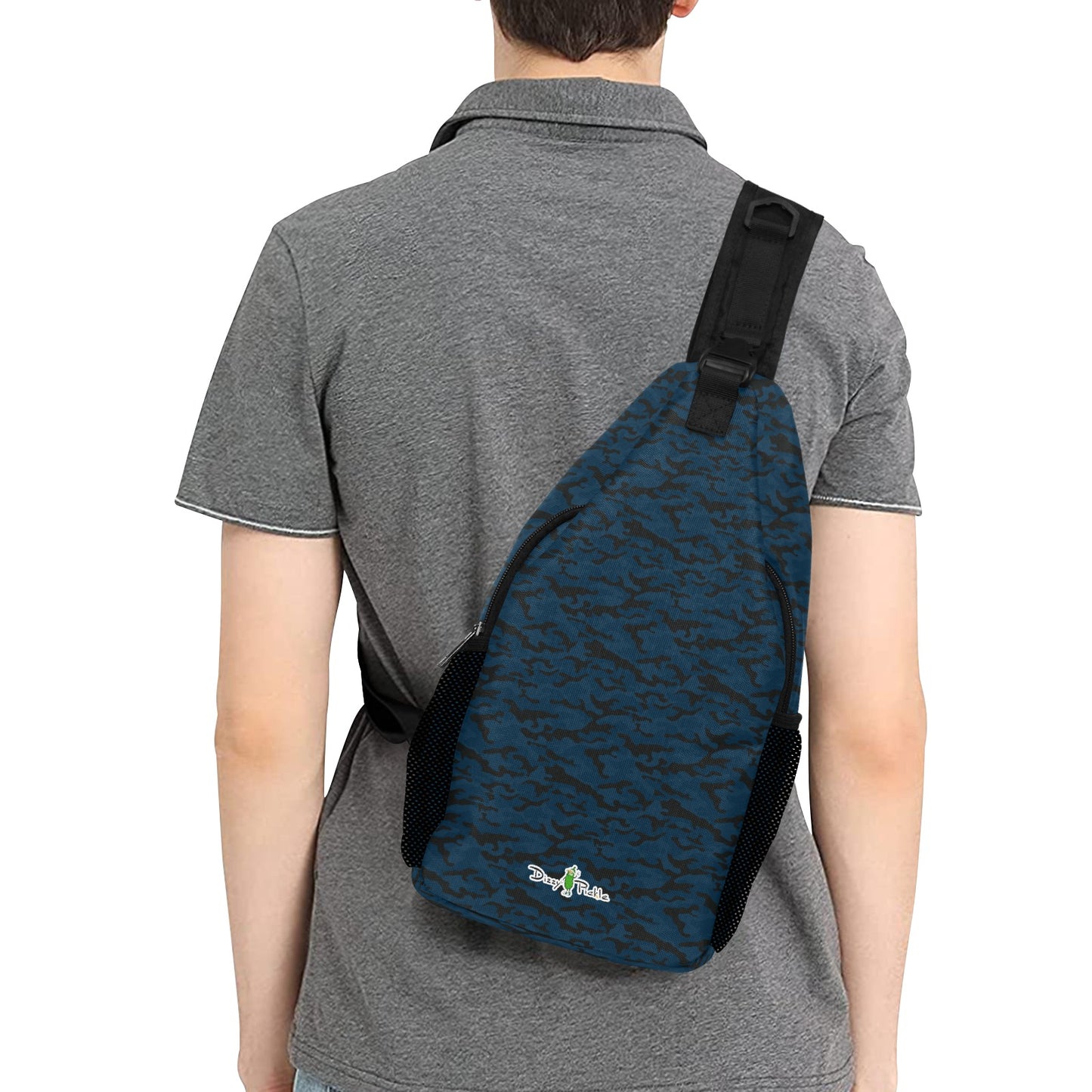 Dizzy Pickle Jan Black_Blue Pickleball Grab-N-Go Crossbody Casual Chest Bag