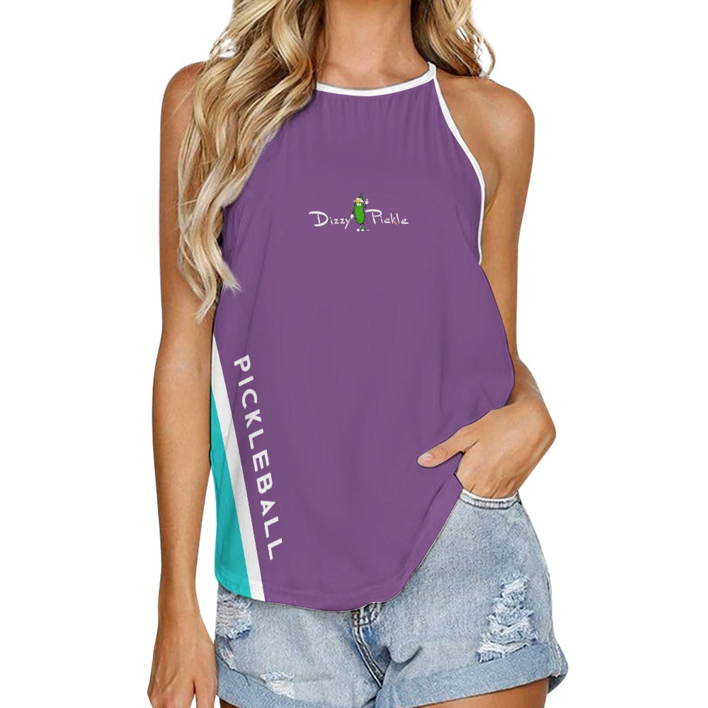 Dizzy Pickle Performance DS Women's Pickleball Sleeveless Crew Neck Vest Dark Magenta Turquoise