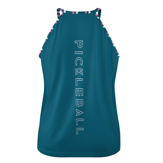 Dizzy Pickle Coming Up Daisies TP Peacock Women's Pickeball Crew Neck Vest