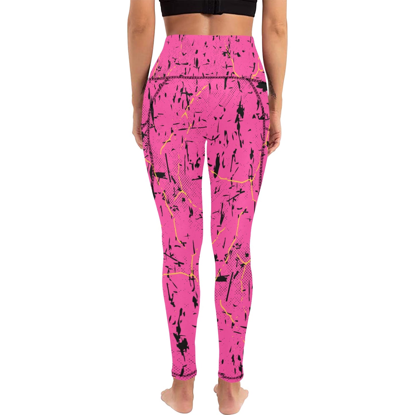 Dizzy Pickle Lynne Pink Women's Pickleball Performance Leggings (Ankle Length, High-Waisted, & Two Side Pockets)