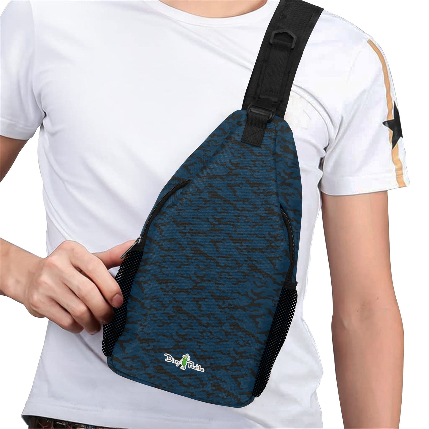 Dizzy Pickle Jan Black_Blue Pickleball Grab-N-Go Crossbody Casual Chest Bag