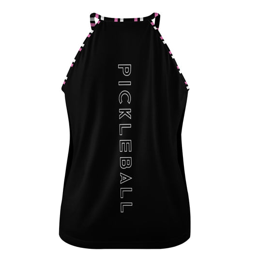 Dizzy Pickle Coming Up Daisies BP Black Women's Pickleball Crew Neck Vest