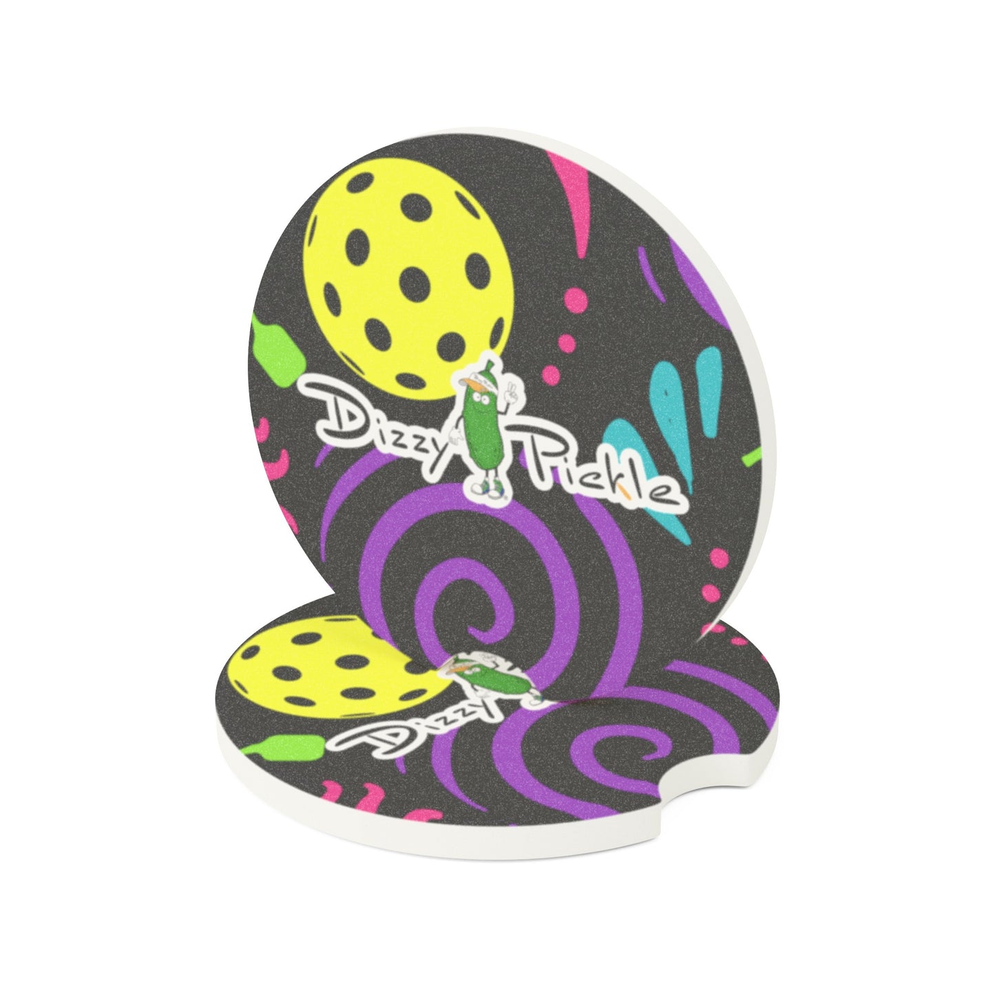 Dizzy Pickle It's Swell Black Soapstone Car Coaster