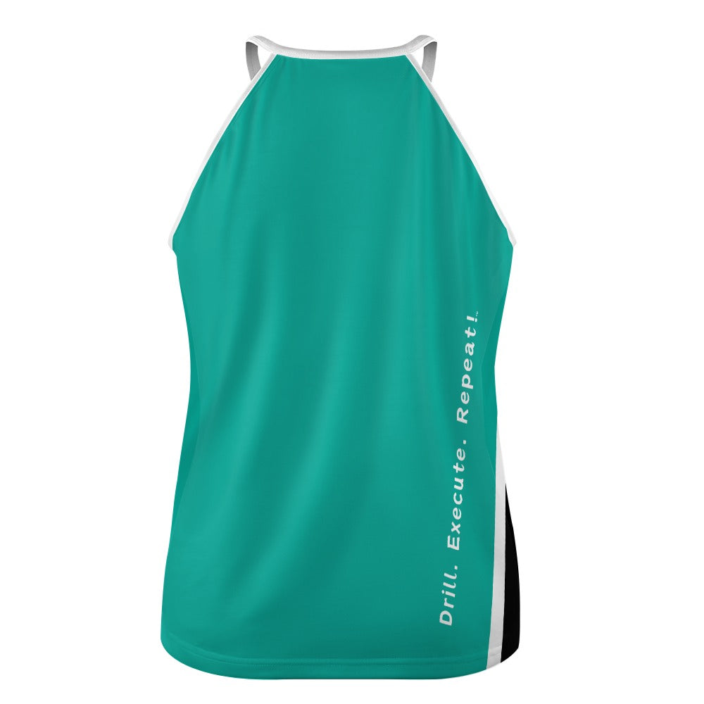 Dizzy Pickle Performance DS Women's Pickleball Sleeveless Crew Neck Vest Light Sea Green Black