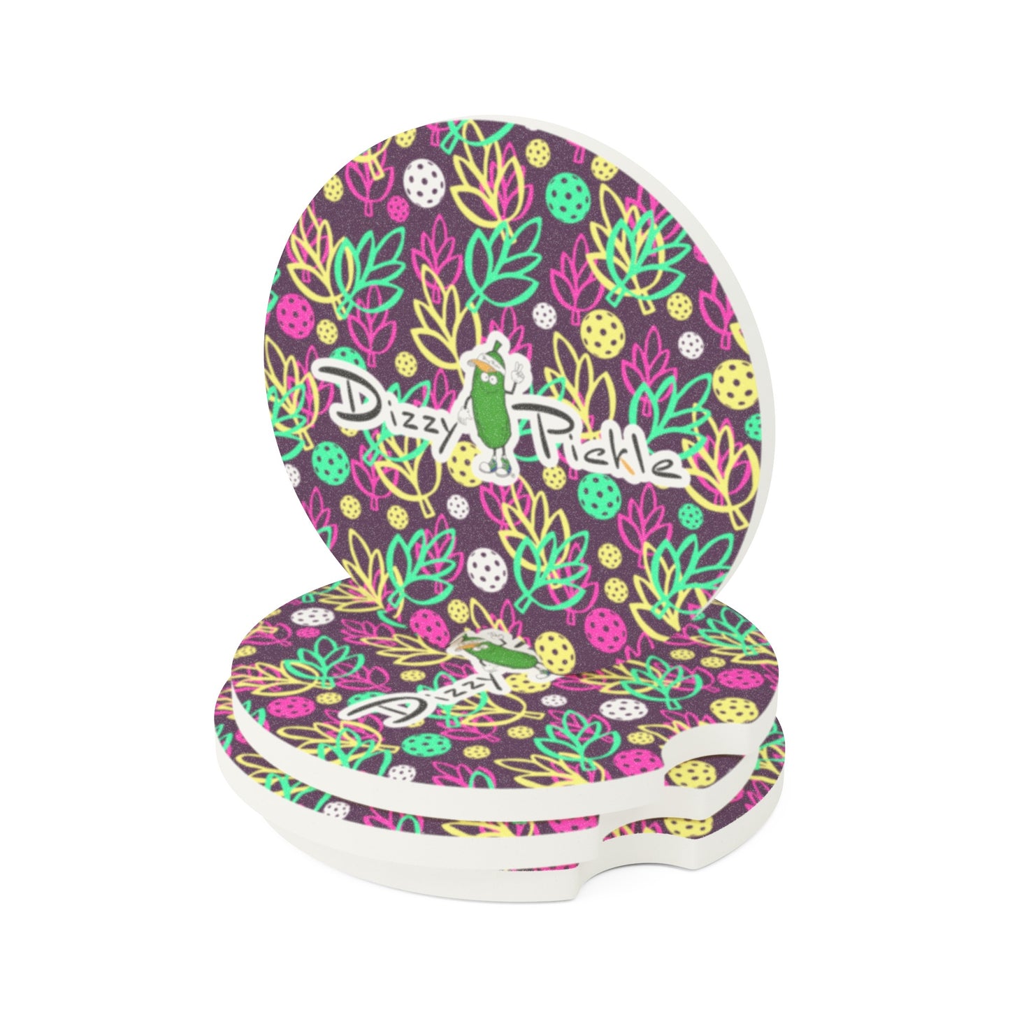 Dizzy Pickle Charlotte Leaves Soapstone Car Coaster