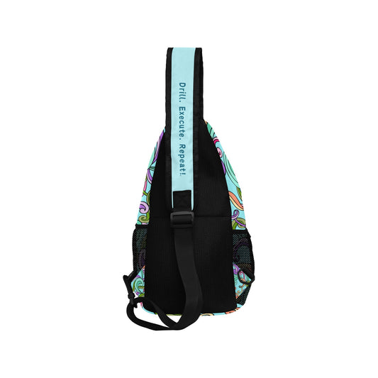 Dizzy Pickle Anna Blue Pickleball Grab-N-Go Crossbody Casual Chest Bag