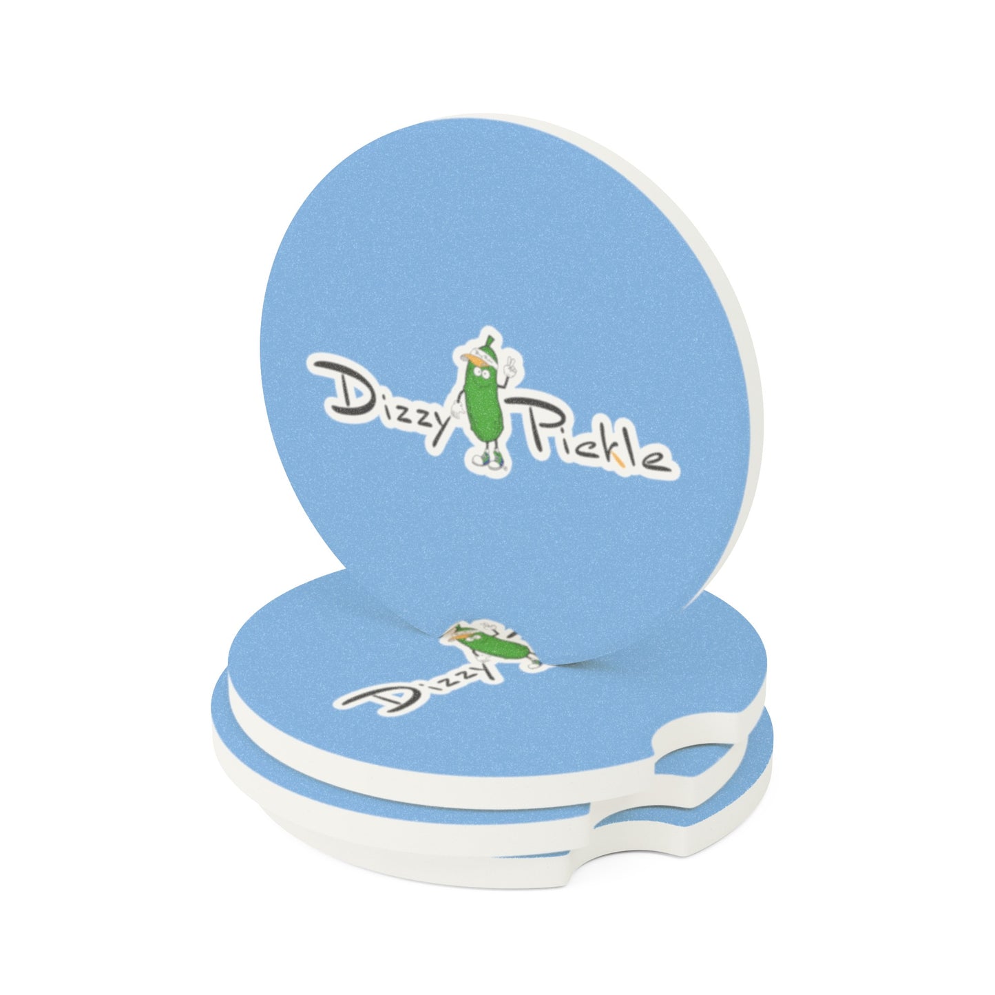 Dizzy Pickle DZY P Classic Light Blue Soapstone Car Coaster