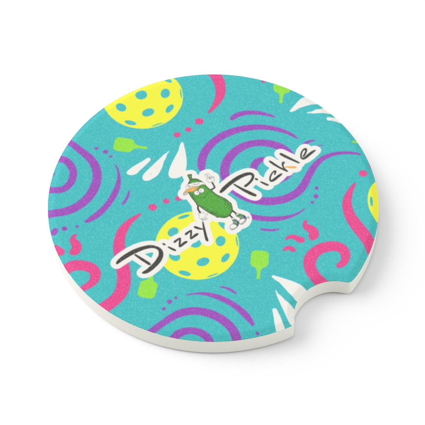 Dizzy Pickle It's Swell Blue Soapstone Car Coaster