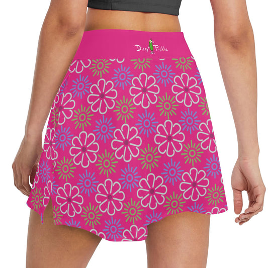 Dizzy Pickle April Pink Women's Pickleball 18" Athletic Skort with Inner Shorts and Two Ball Pockets