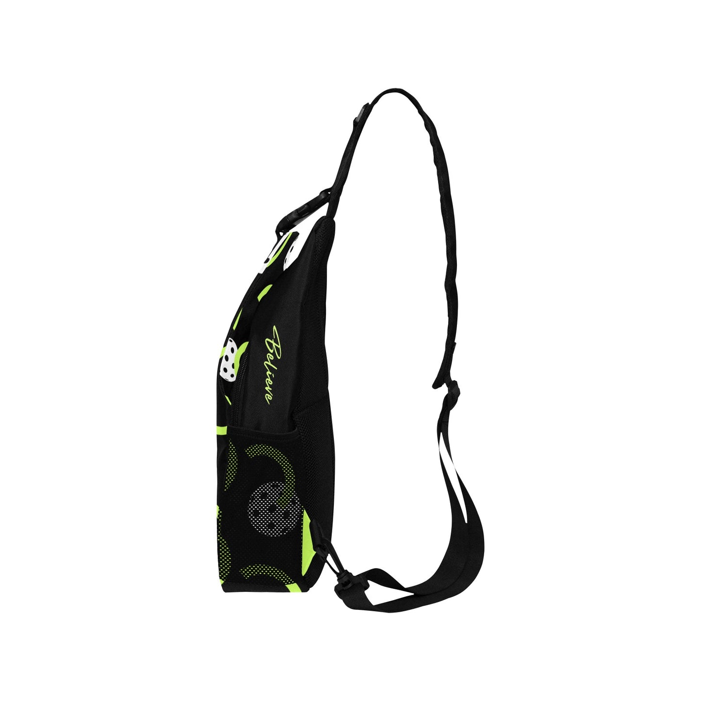 Dizzy Pickle Believe Black Pickleball Grab-N-Go Crossbody Casual Chest Bag