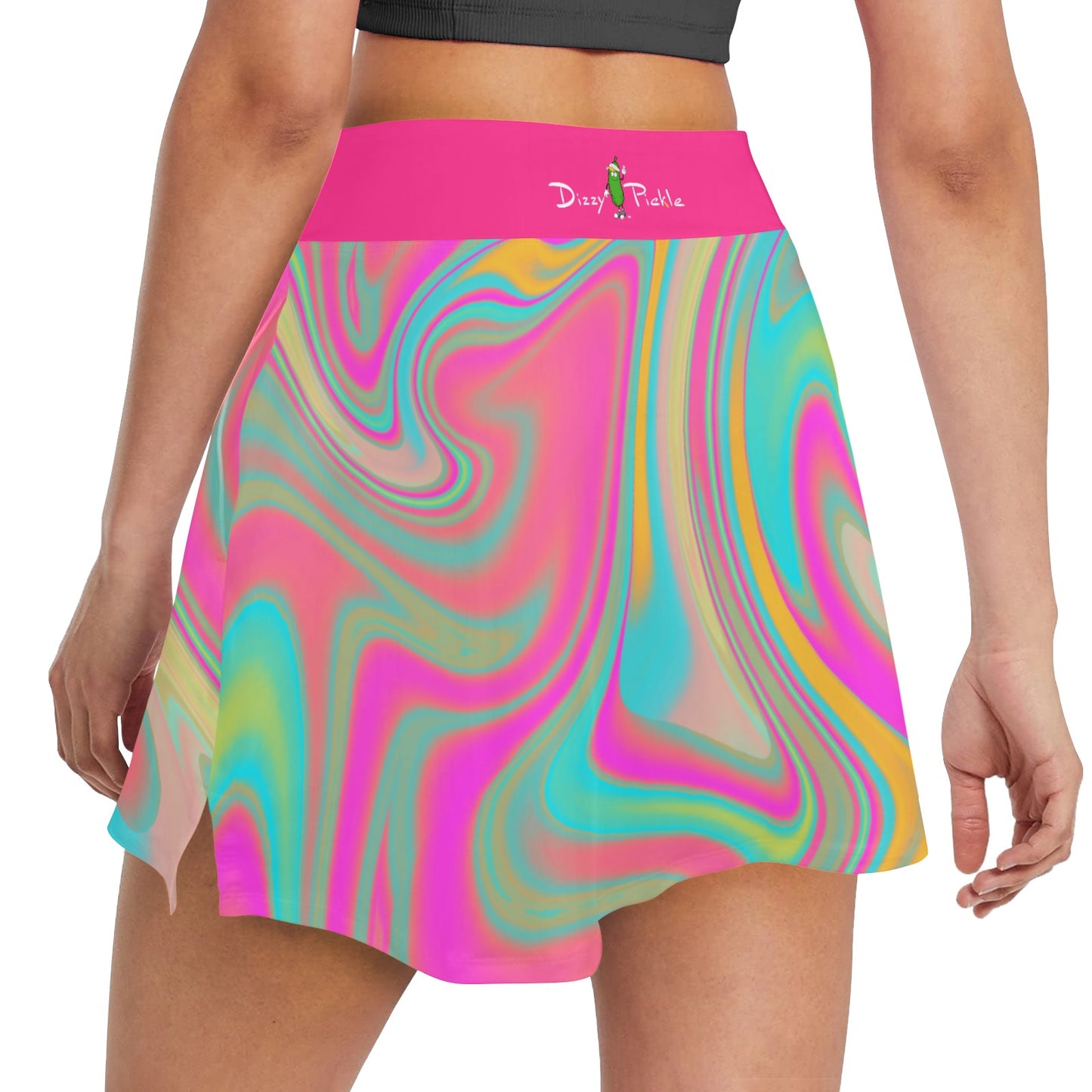 Dizzy Pickle MaryEllen Swirls Women's Pickleball 18" Athletic Skort with Inner Shorts and Two Ball Pockets