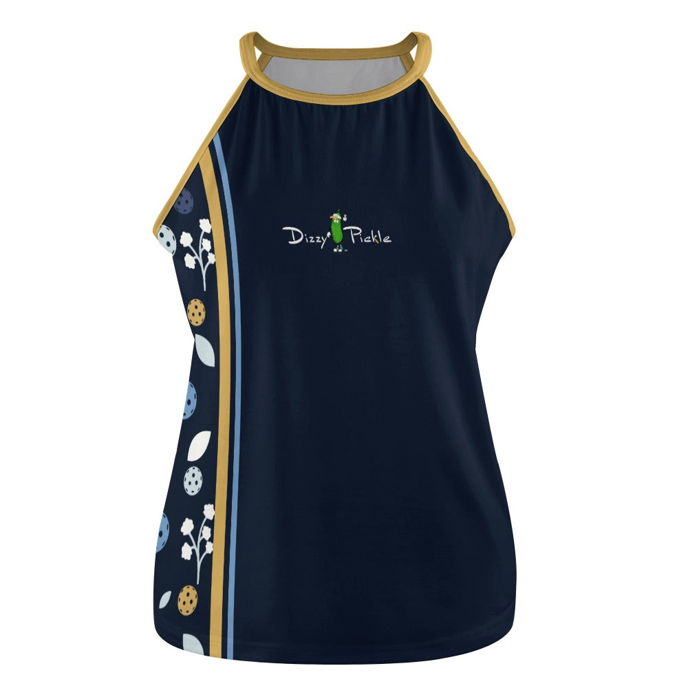 Dizzy Pickle Lesley Dark Blue Women's Pickleball Sleeveless Crew Neck Vest Tank Top