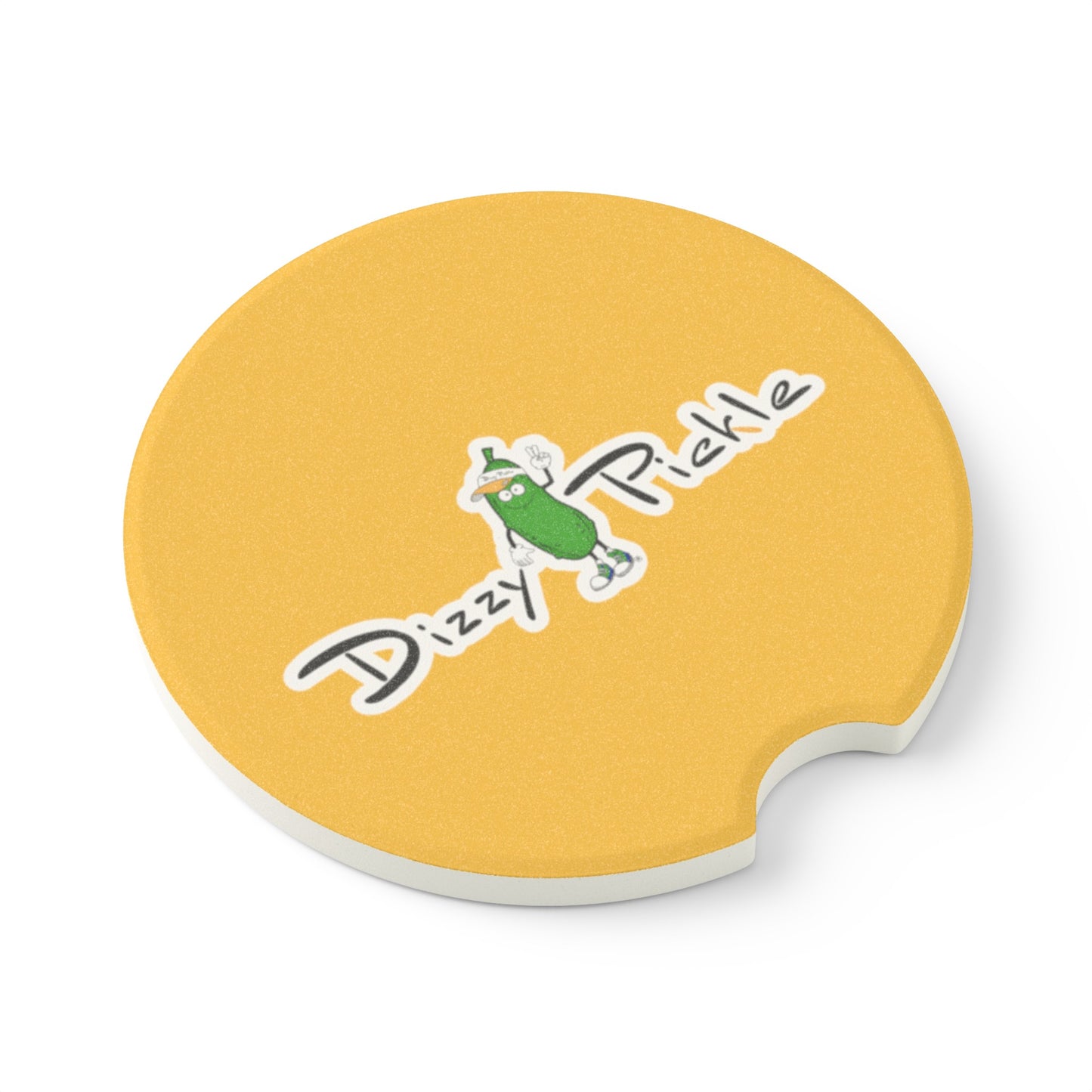 Dizzy Pickle DZY P Classic Yellow Soapstone Car Coaster