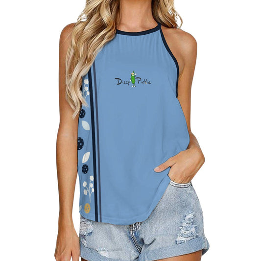 Dizzy Pickle Lesley Light Blue Women's Pickleball Sleeveless Crew Neck Vest Tank Top