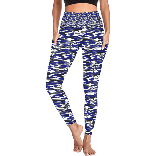 Dizzy Pickle Jan Royal Blue Women's Pickleball Performance Leggings (Ankle Length, High-Waisted, & Two Side Pockets)