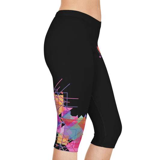 Dizzy Pickle Let's GEO R65LZB Women's Pickleball Knee-Length Mid-Rise Capris