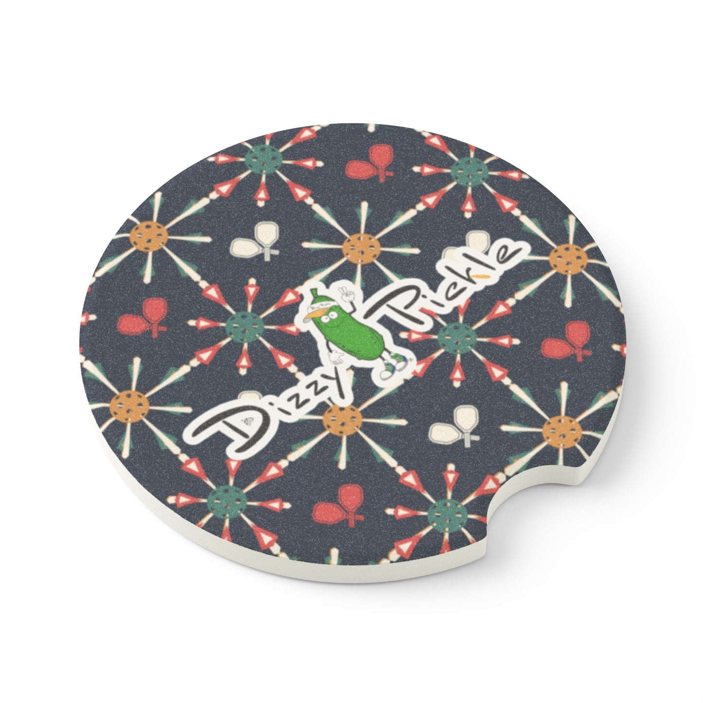 Dizzy Pickle Penny Paddles and Balls Blues Soapstone Car Coaster