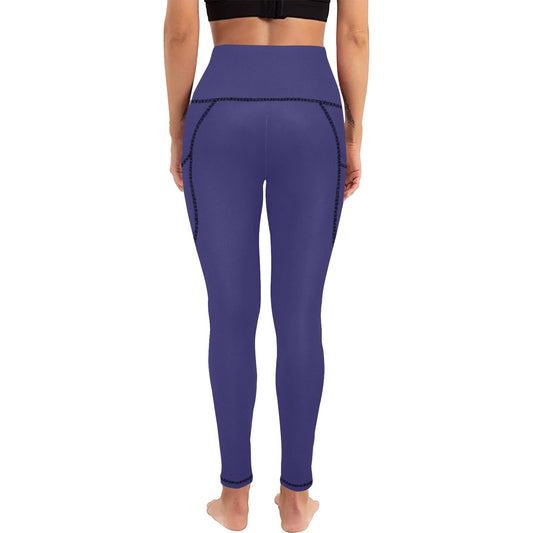 Dizzy Pickle DZY P Classic Eggplant Women's Pickleball Performance Leggings (Ankle Length, High-Waisted, & Two Side Pockets)