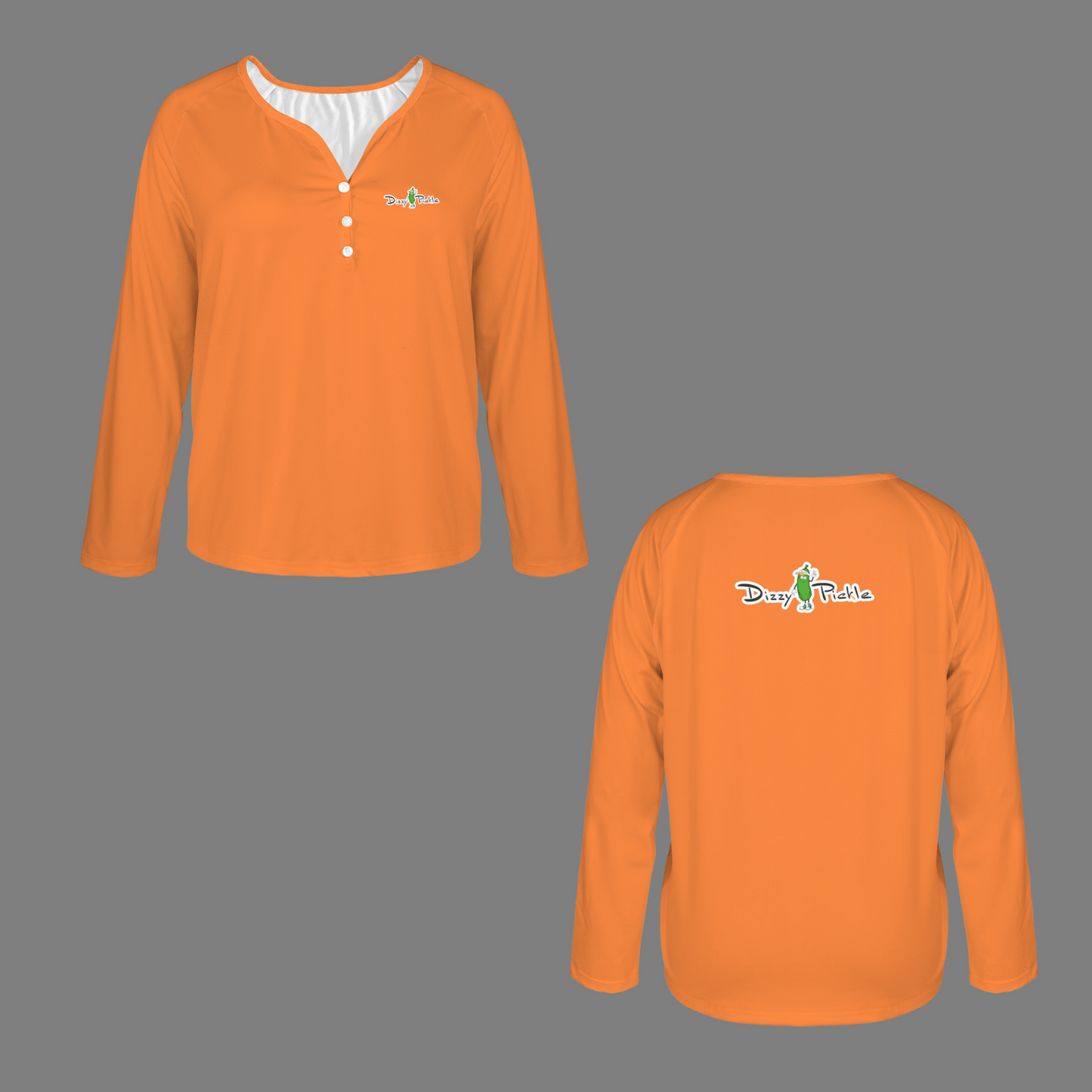 Three Button Long Sleeve Orange
