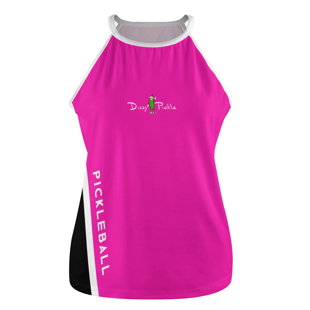 Dizzy Pickle Performance DS Women's Pickleball Sleeveless Crew Neck Vest Hot Pink Black