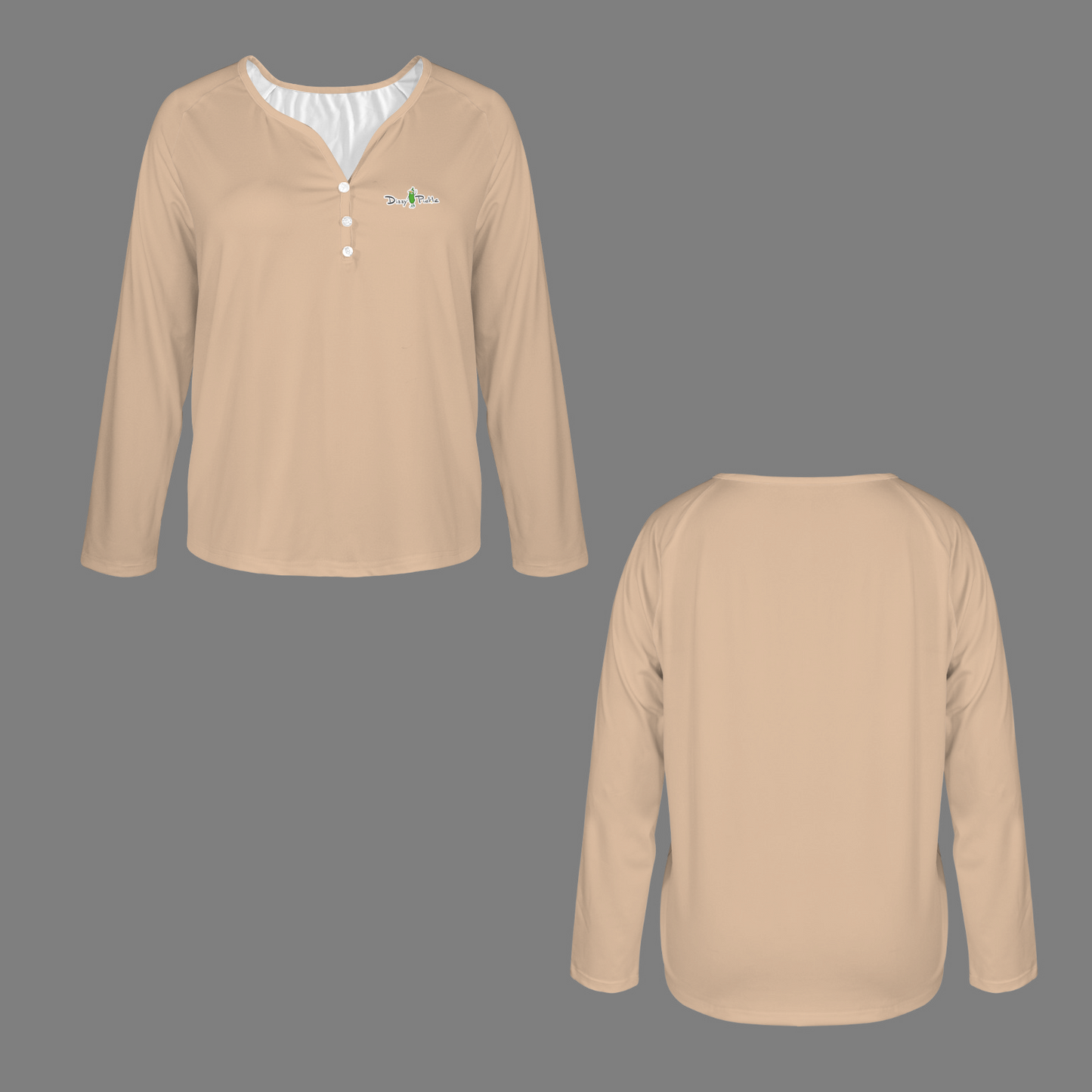 Three Button Long Sleeve Sand