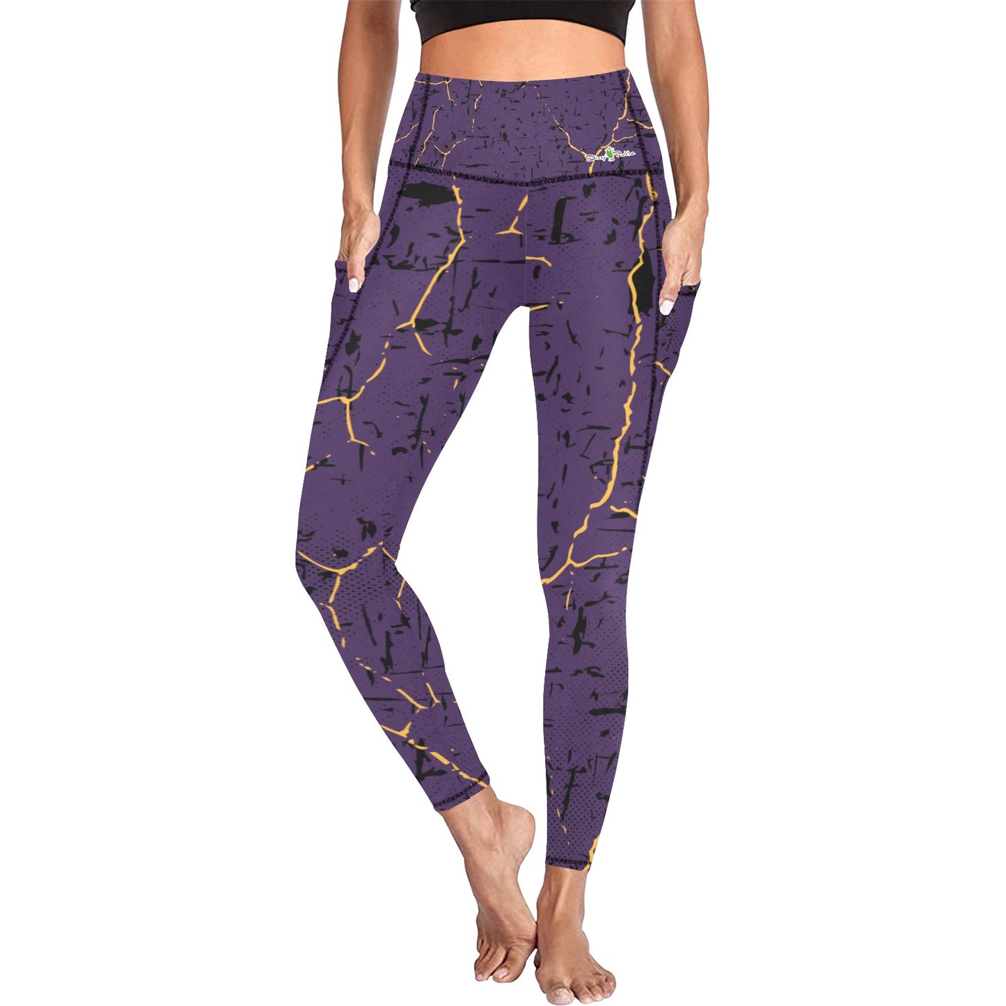 Dizzy Pickle Lynne Purple Women's Pickleball Performance Leggings (Ankle Length, High-Waisted, & Two Side Pockets)