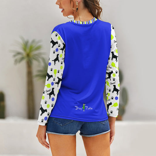 Dizzy Pickle Connie Cobalt Women's Pickleball Stretchable Long Sleeve Shirt