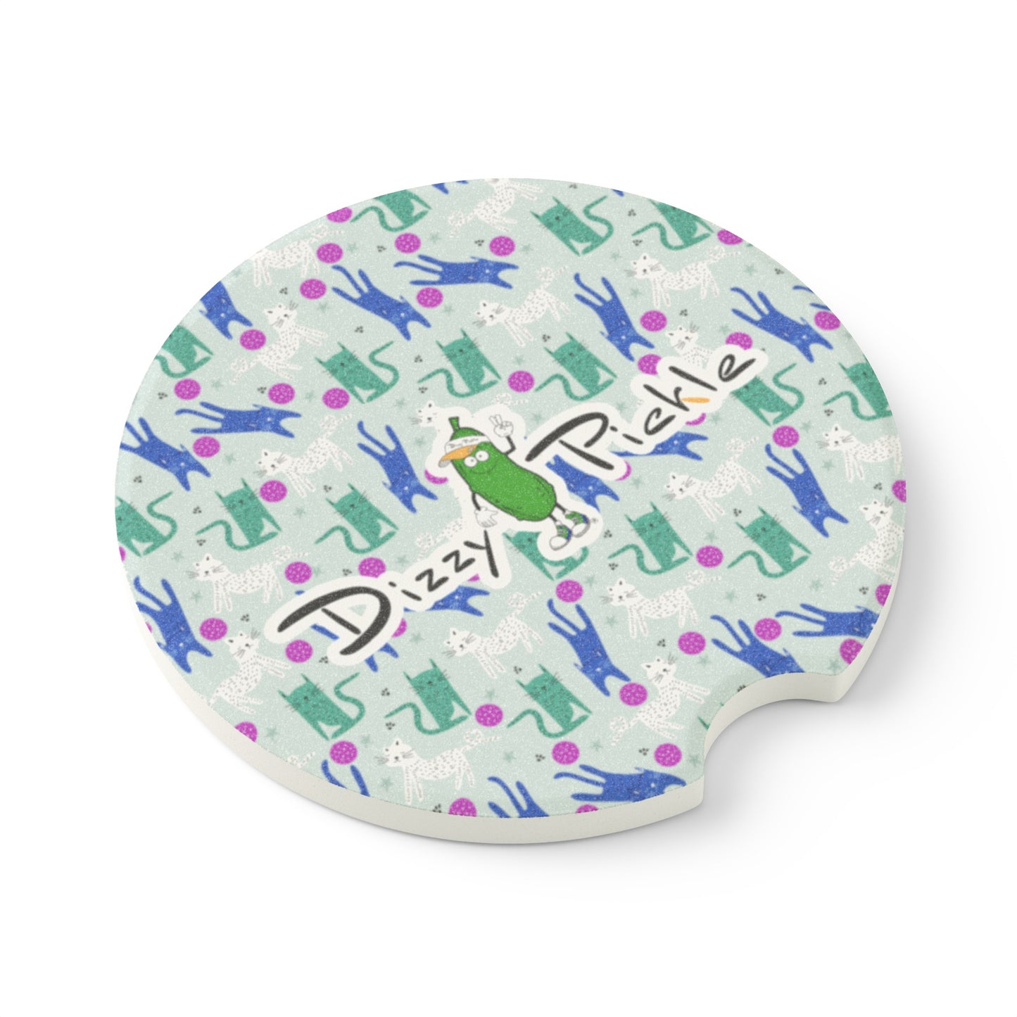 Dizzy Pickle GrayC Soapstone Car Coaster