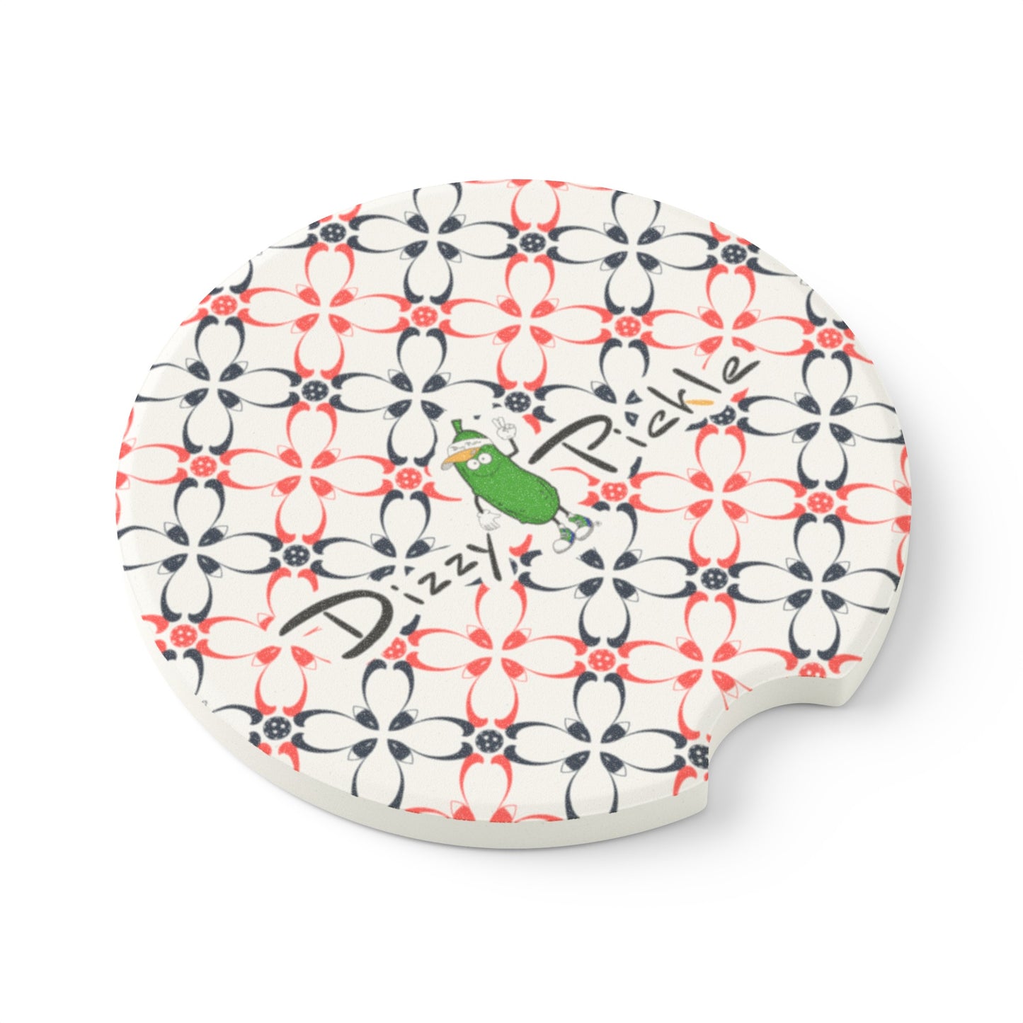 Dizzy Pickle Van Petals White Soapstone Car Coaster