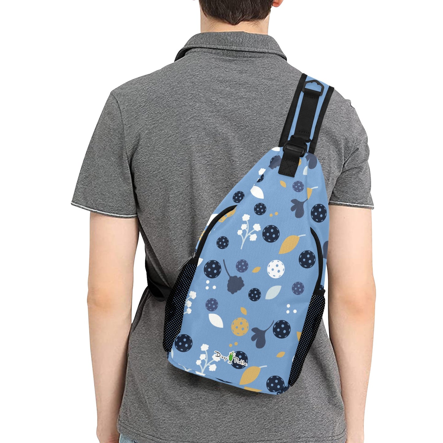 Dizzy Pickle Lesley Light Blue Pickleball Grab-N-Go Crossbody Casual Chest Bag