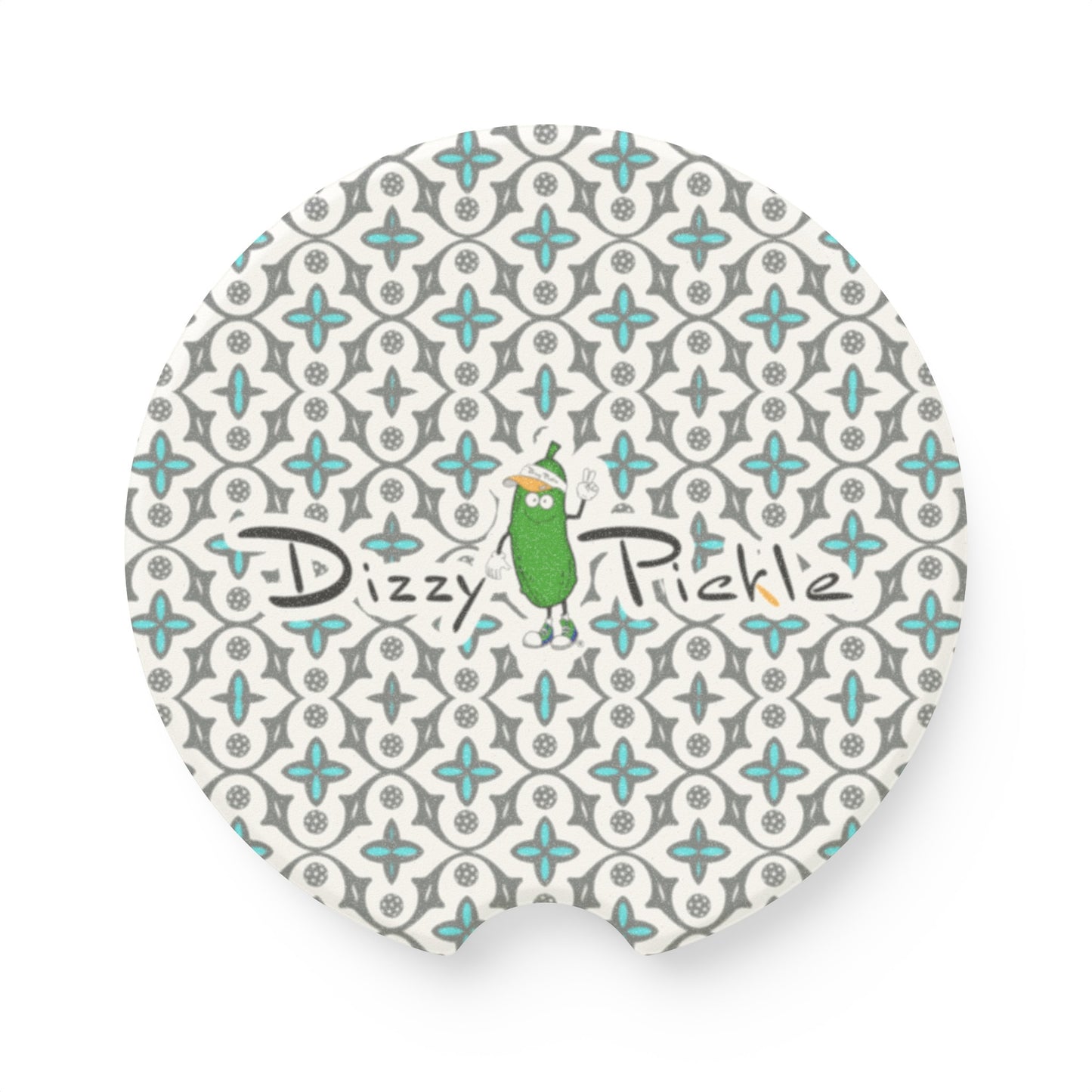 Dizzy Pickle Shelby White Soapstone Car Coaster