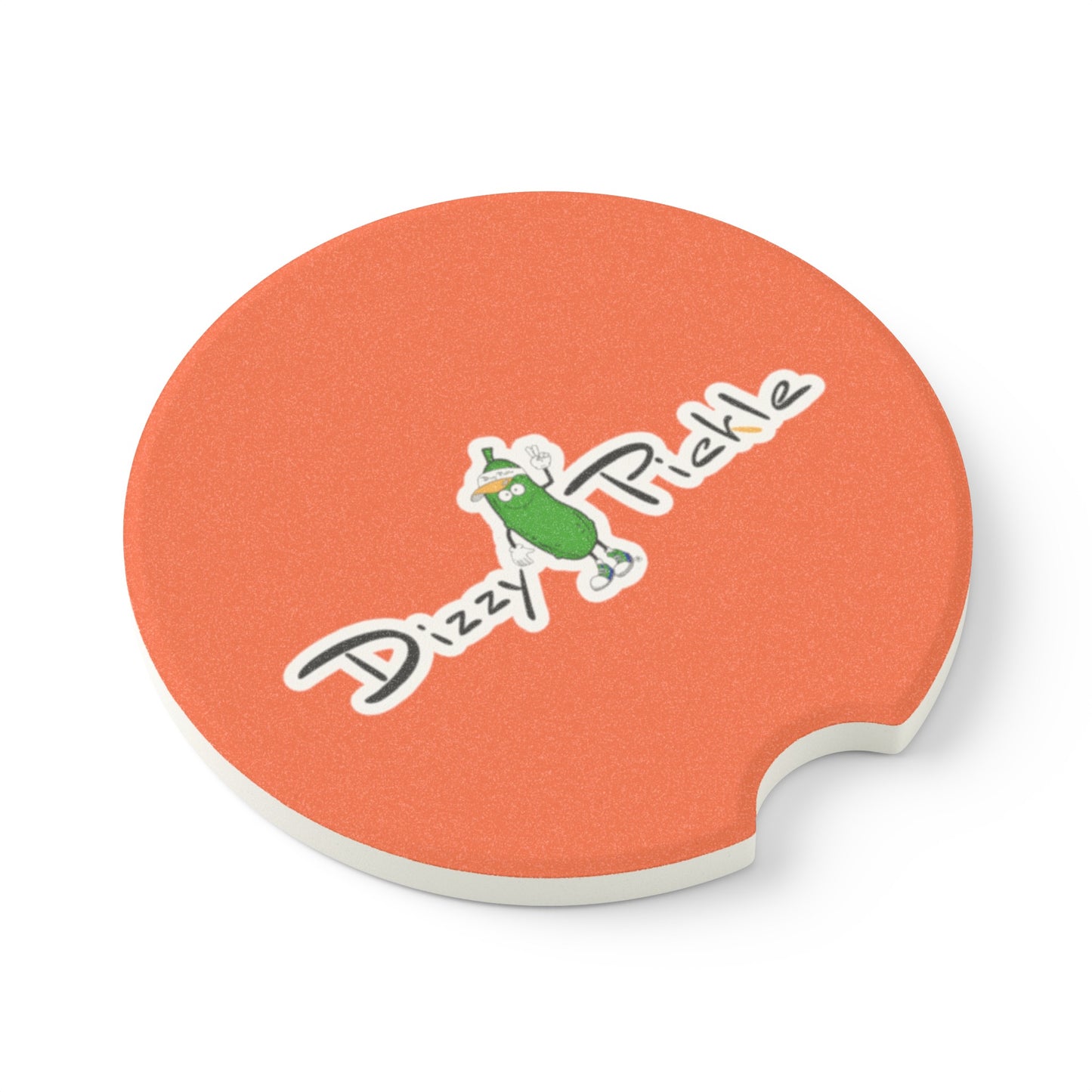 Dizzy Pickle DZY P Classic Orange Soapstone Car Coaster