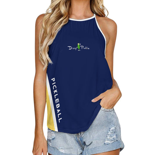 Dizzy Pickle Performance DS Women's Pickleball Sleeveless Crew Neck Vest Midnight Blue Yellow