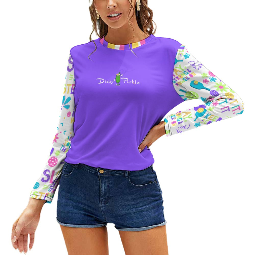 Dizzy Pickle Theresa Purple Women's Pickleball Stretchable Long Sleeve Shirt