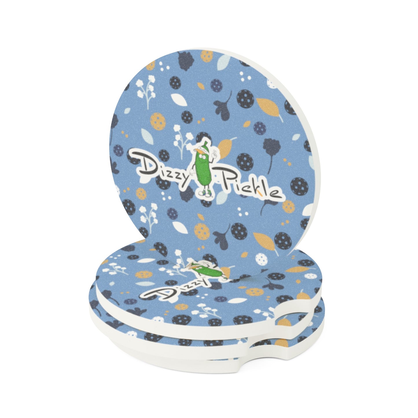 Dizzy Pickle Lesley Light Blue Soapstone Car Coaster