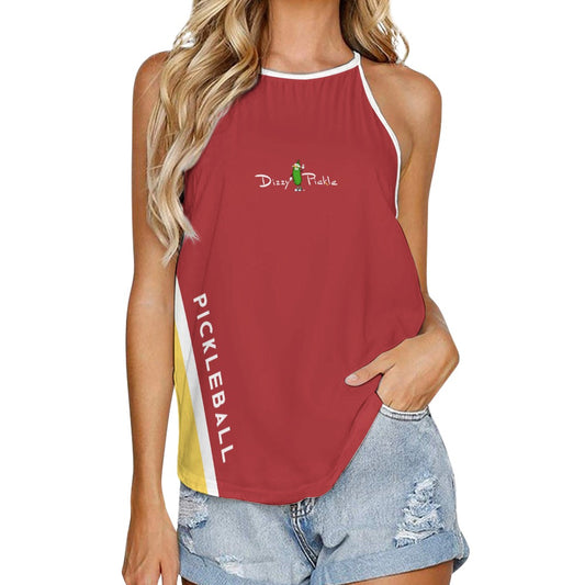 Dizzy Pickle Performance DS Women's Pickleball Sleeveless Crew Neck Vest Persian Red Yellow