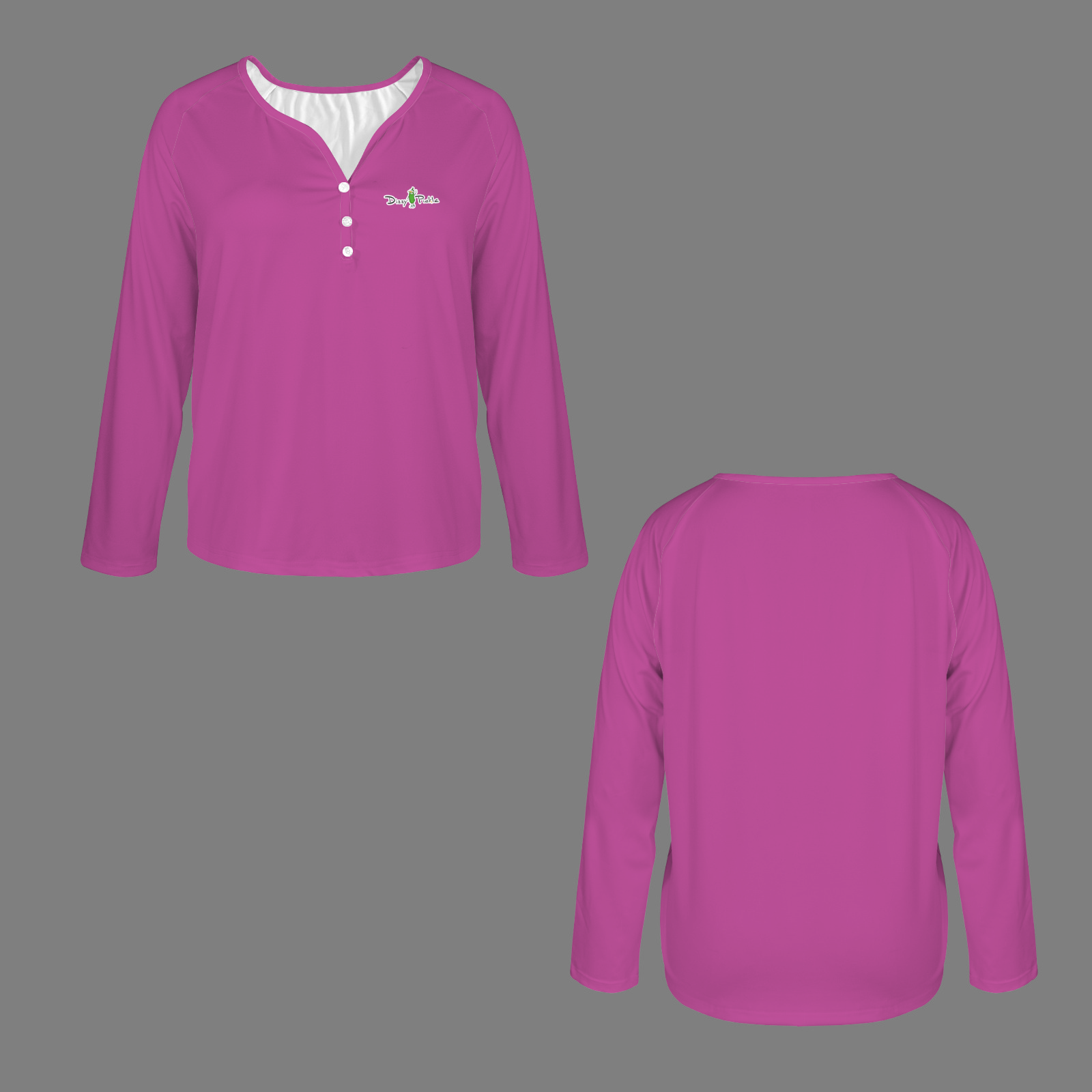 Three Button Long Sleeve Mulberry