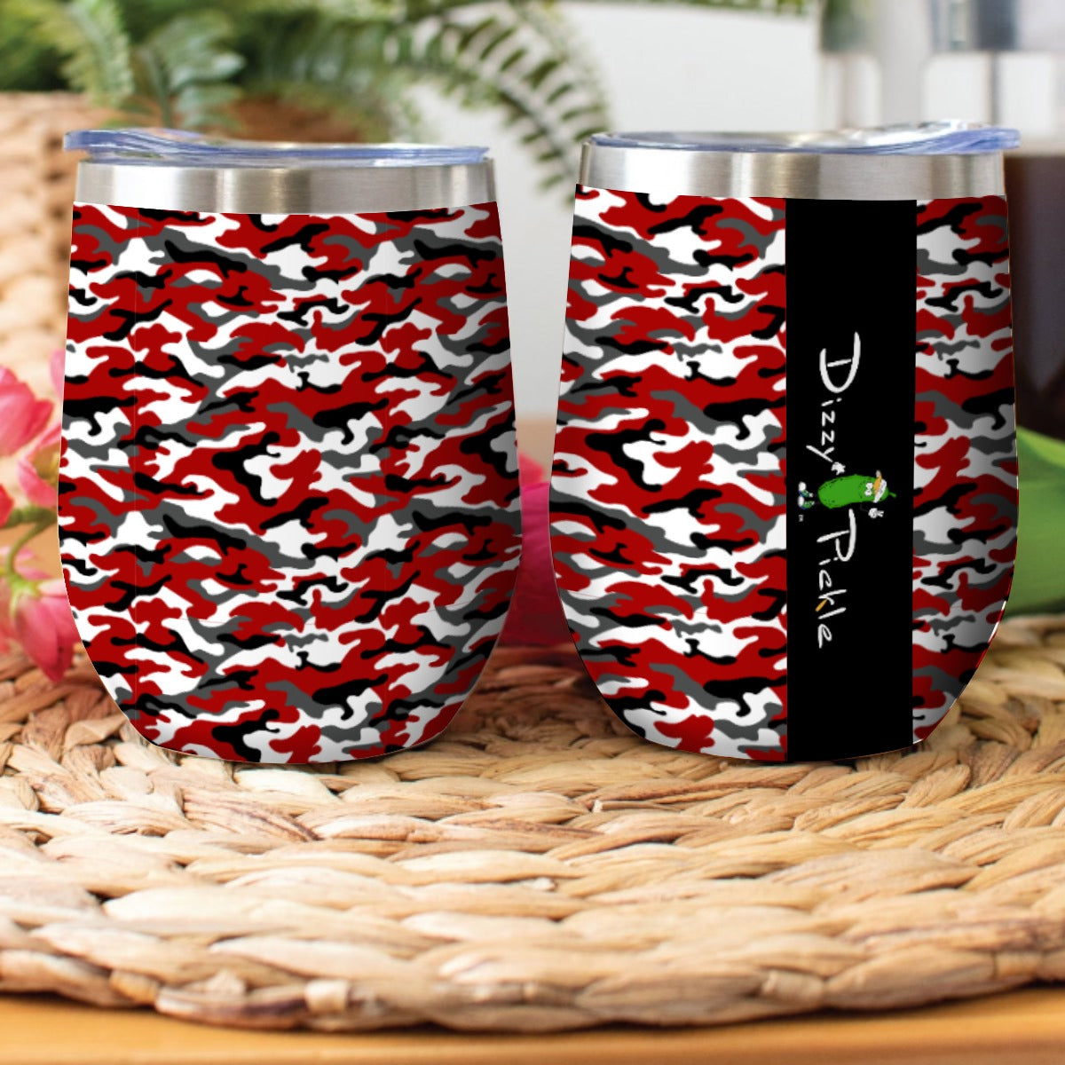 Dizzy Pickle Jan Red Pickleball Stainless Steel Wine Tumbler