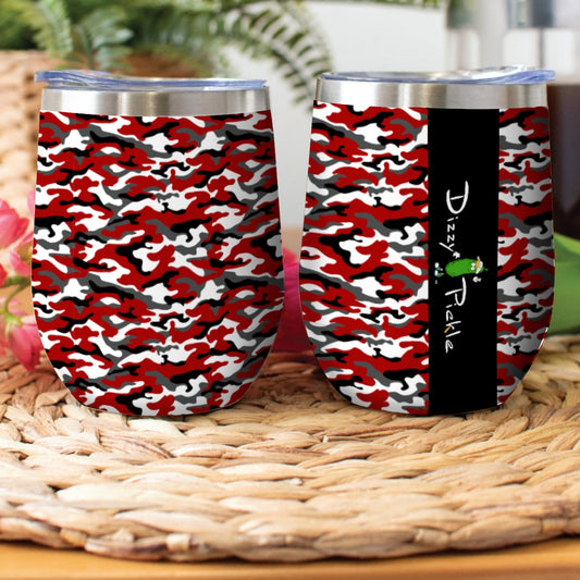 Dizzy Pickle Jan Red Pickleball Stainless Steel Wine Tumbler