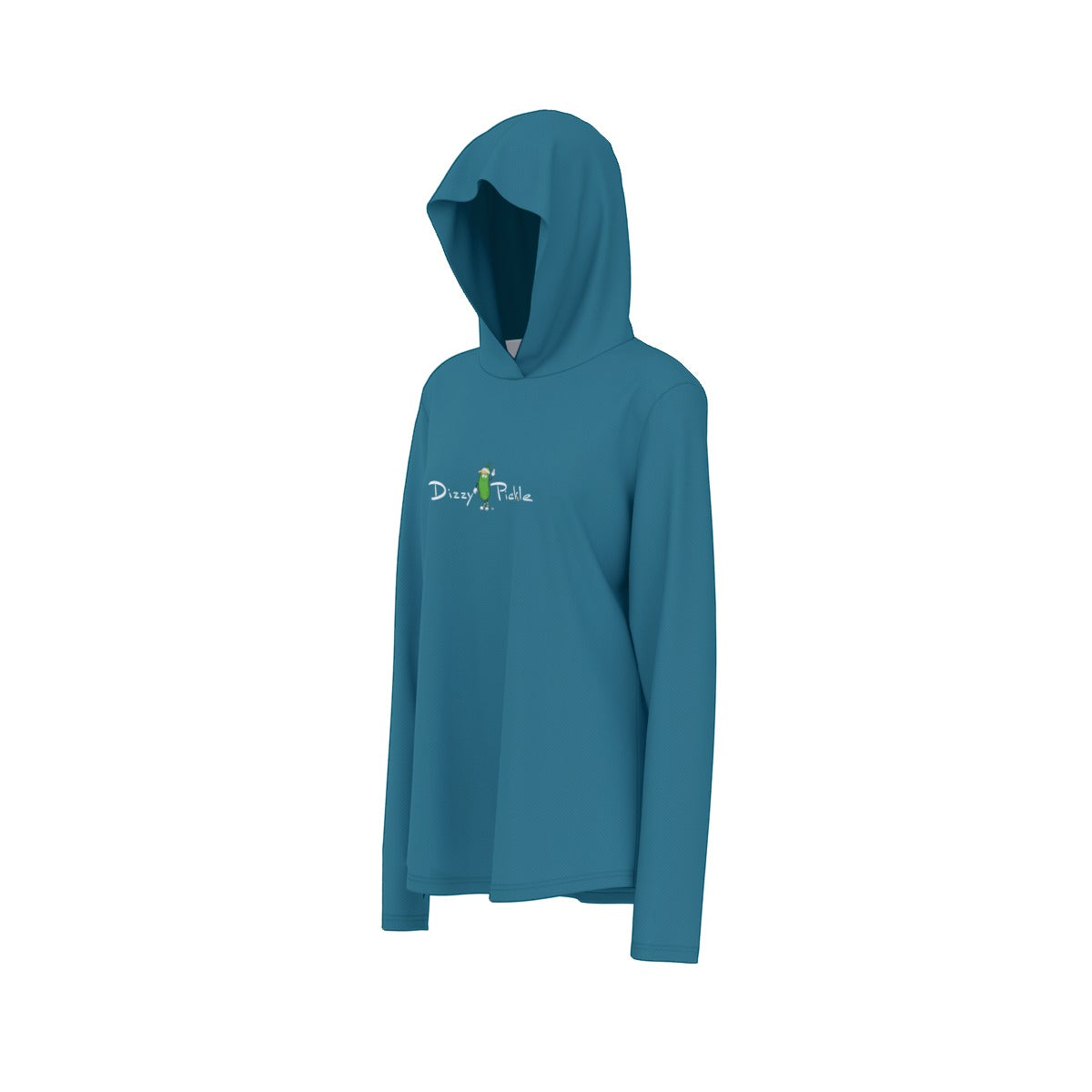 Dizzy Pickle Coming Up Daisies Peacock Women's Pickleball Sunscreen Sports Hoodie with Thumb Holes