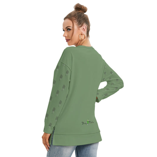 Dizzy Pickle Lynne Sage Paddles Women's Pickleball Side Split O-Neck Sweatshirt