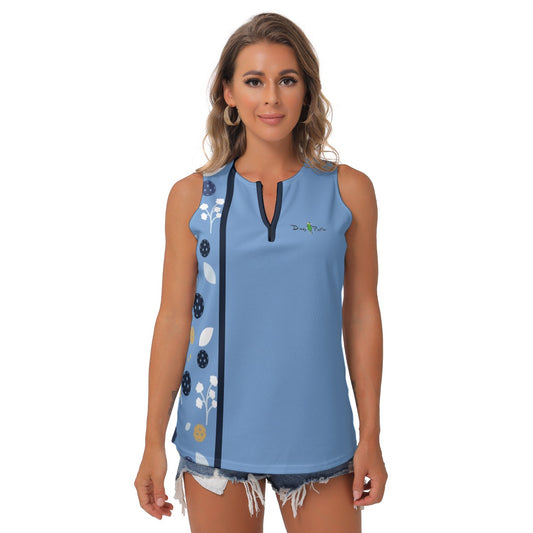 Dizzy Pickle Lesley Light Blue Women's Pickleball Sleeveless V-Neck Top