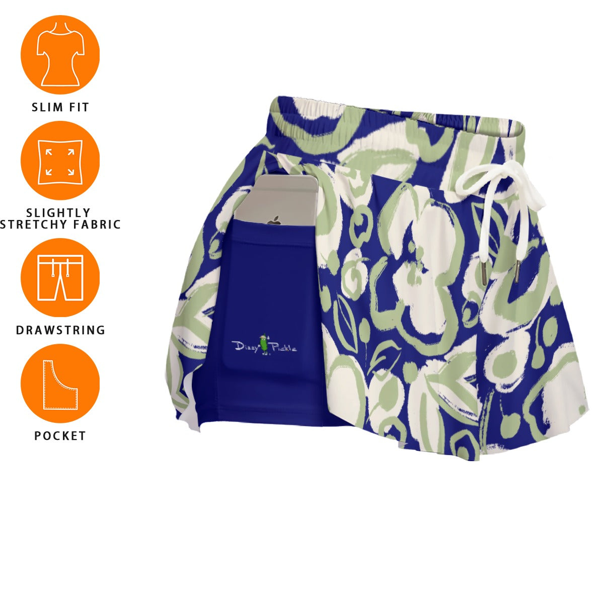 Dizzy Pickle Lesia BSC Blooms Women's Pickleball Sport Culottes with Pockets