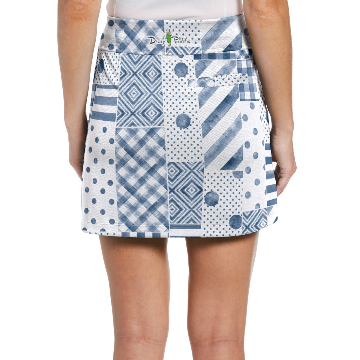Dizzy Pickle Heidi BW Patches Women's 17" Performance Pickleball Skort and Inner Shorts