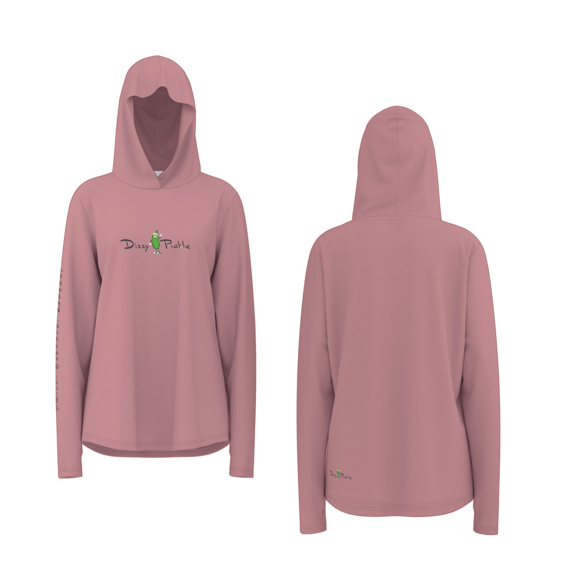 Dizzy Pickle Vickie Pale Pink Women's Pickleball Sunscreen Sports Hoodie with Thumb Holes