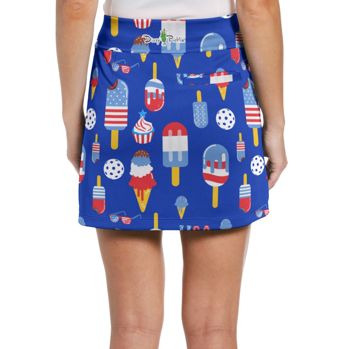 Dizzy Pickle USA Belle Women's 17" Performance Pickleball Skort and Inner Shorts
