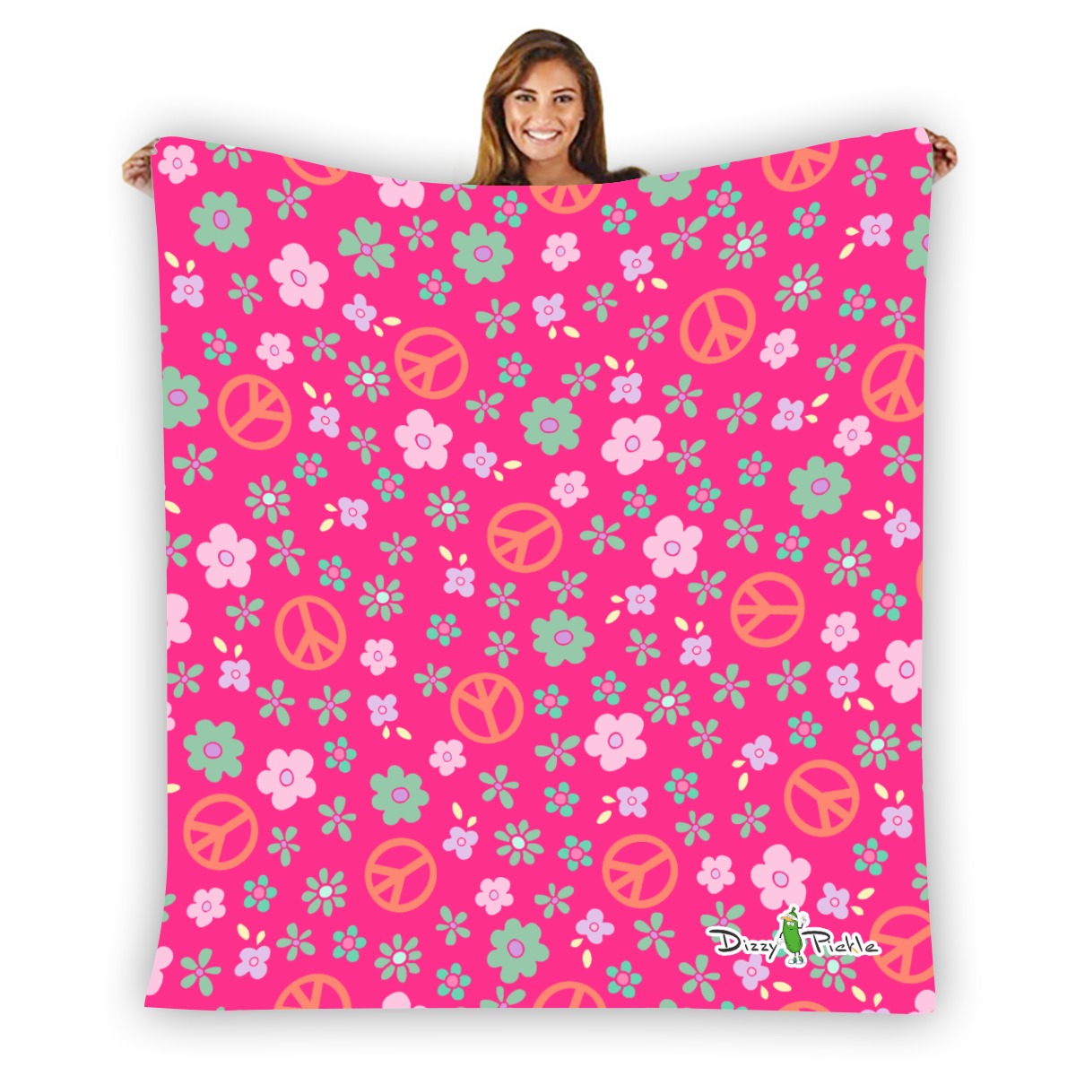 Dizzy Pickle Hope Rose Pickleball Courtside Flannel Blanket